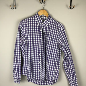 🌴 J.Crew Factory Sz M Slim Fit purple/white shirt